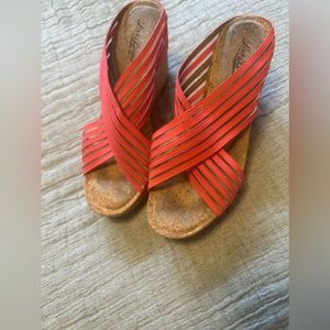 Lucky brand watermelon pink wedges